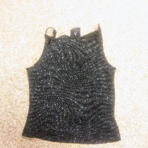 Sparkly Black Top with Spaghetti Straps
